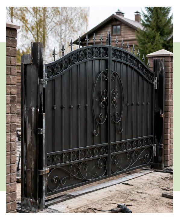 Кованые ворота под ключ: изготовление и монтаж в Шумерле